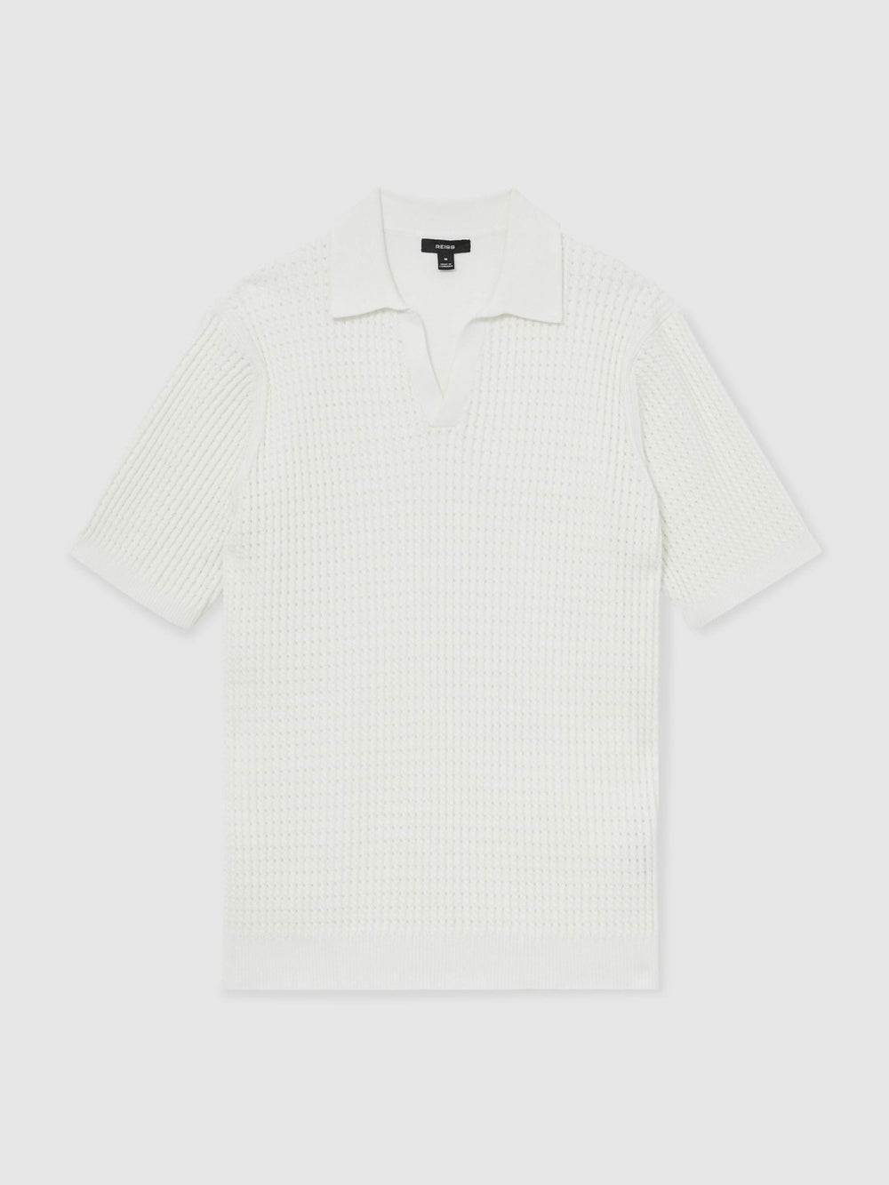 Micro-Cable Open-Collar Cotton-Blend Shirt White | Mens