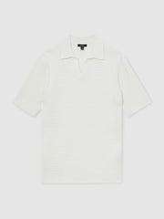 Micro-Cable Open-Collar Cotton-Blend Shirt White | Mens