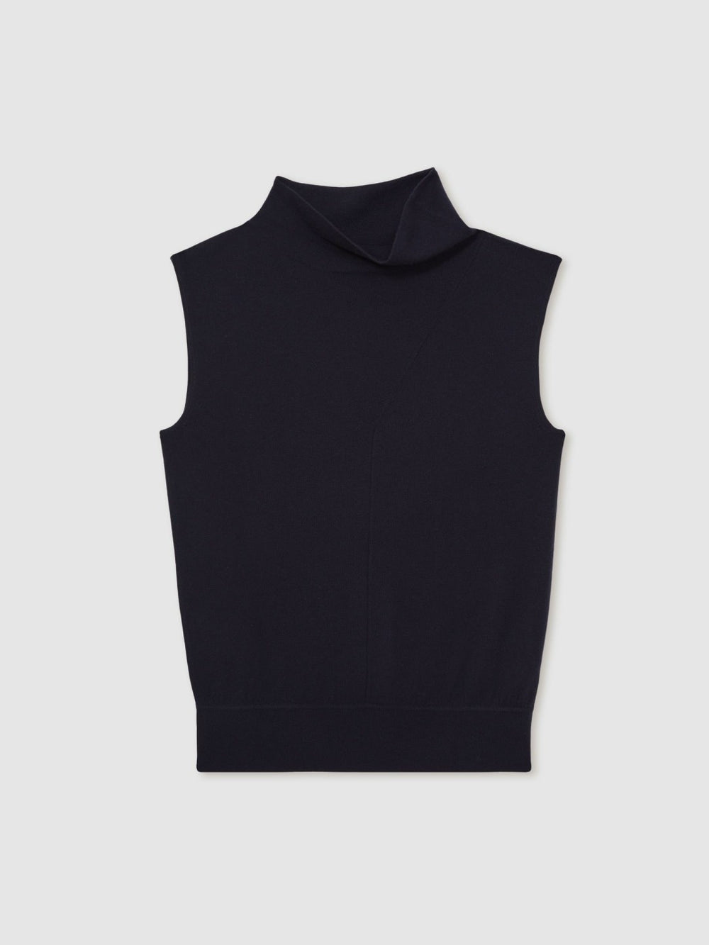 Wool Slouched Sleeveless Top Navy | Womens