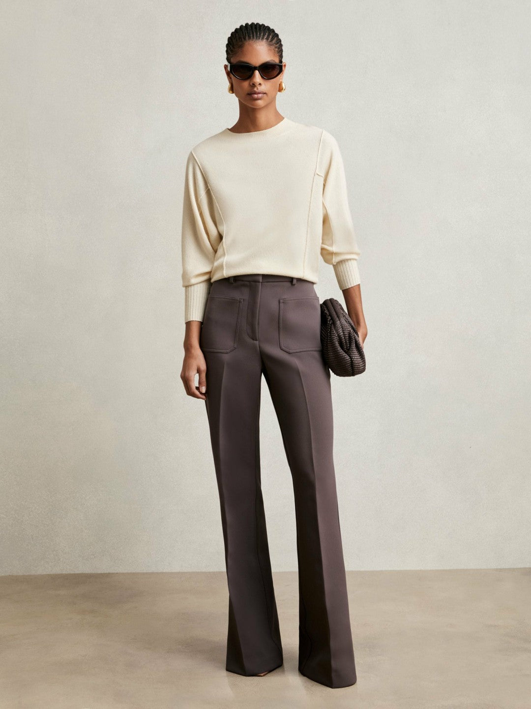 Wool-Blend Reverse-Seam Batwing Jumper With Cashmere Cream | Womens