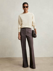 Wool-Blend Reverse-Seam Batwing Jumper With Cashmere Cream | Womens