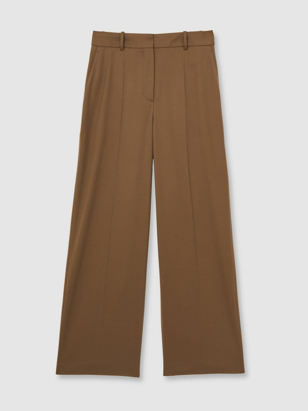 Petite Wool-Blend Wide-Leg Suit Trousers Tan | Womens