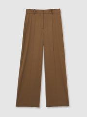 Petite Wool-Blend Wide-Leg Suit Trousers Tan | Womens