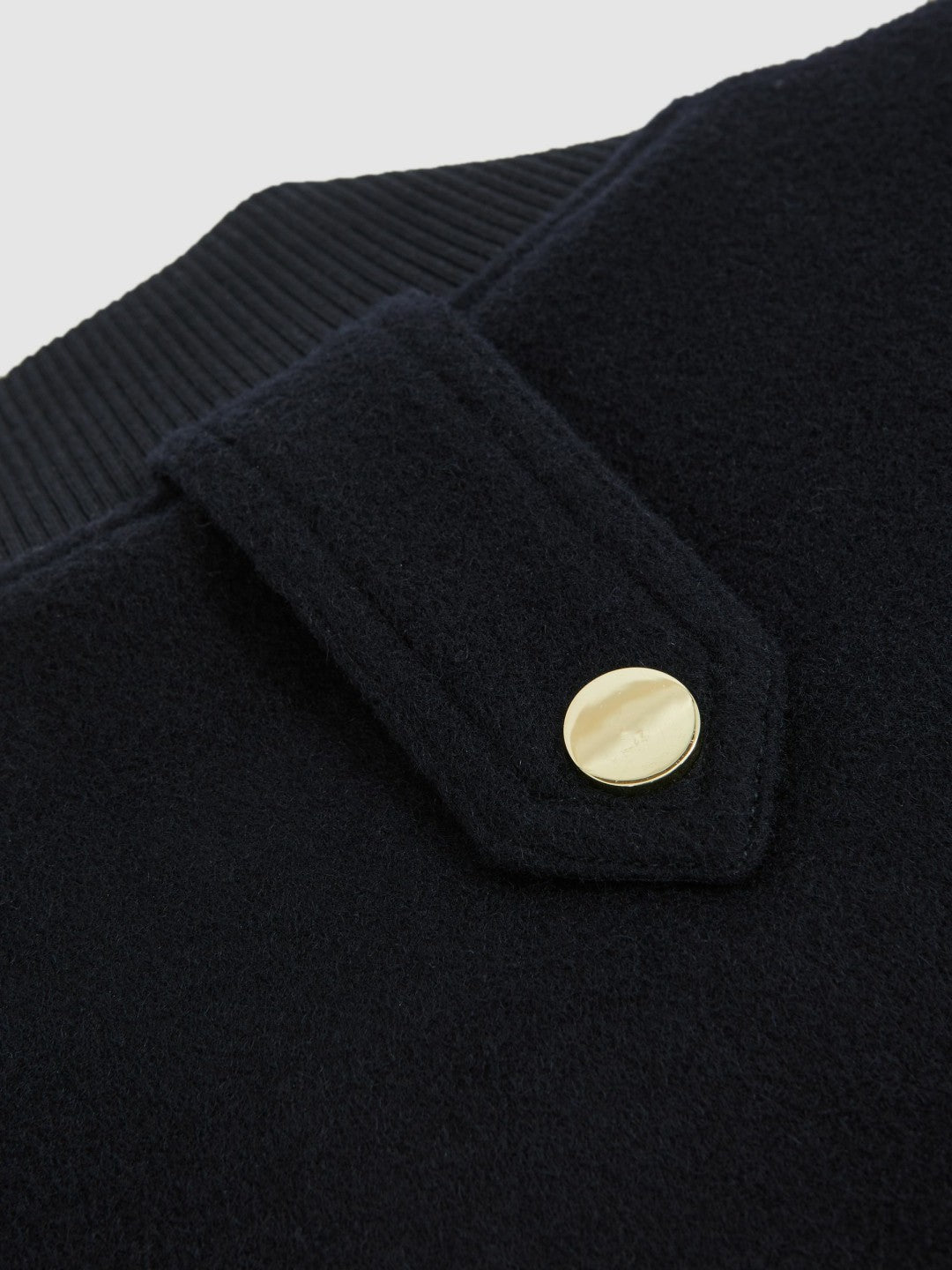 Brushed Wool Epaulette Bomber Jacket Navy | Womens