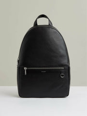 Micro-Grain Leather Backpack Black | Mens