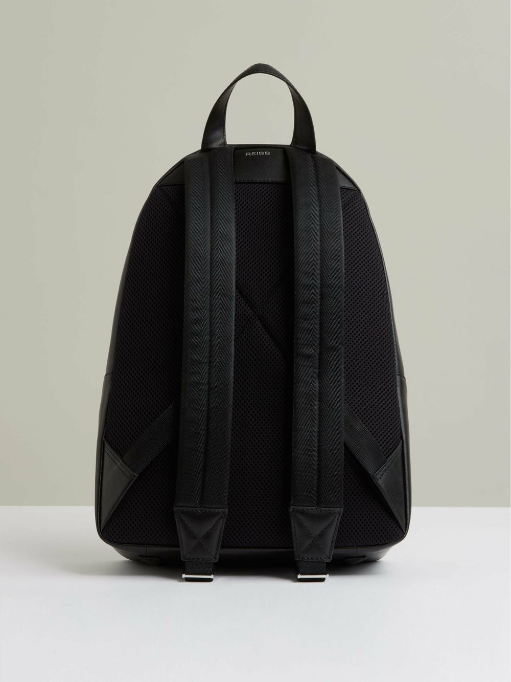 Micro-Grain Leather Backpack Black | Mens