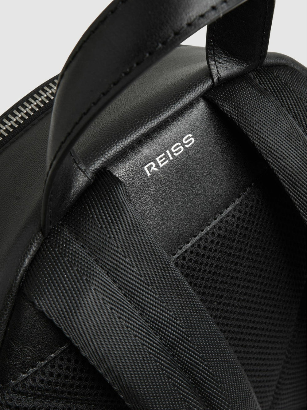 Micro-Grain Leather Backpack Black | Mens