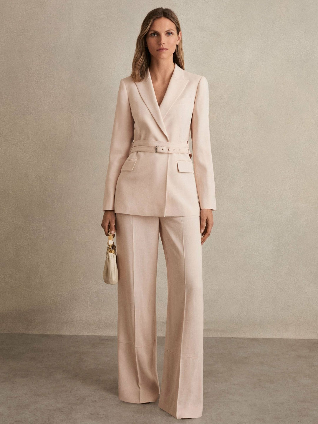 Wide-Leg Suit Trousers Pink | Womens
