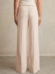 Petite Wide-Leg Suit Trousers Pink | Womens