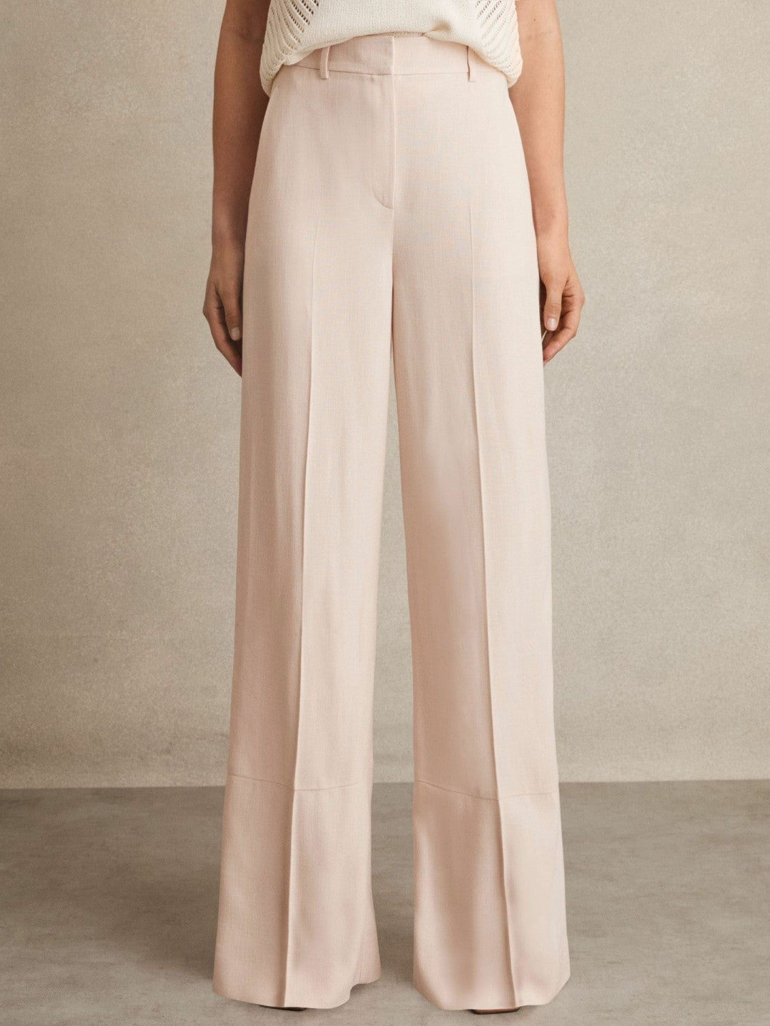Petite Wide-Leg Suit Trousers Pink | Womens
