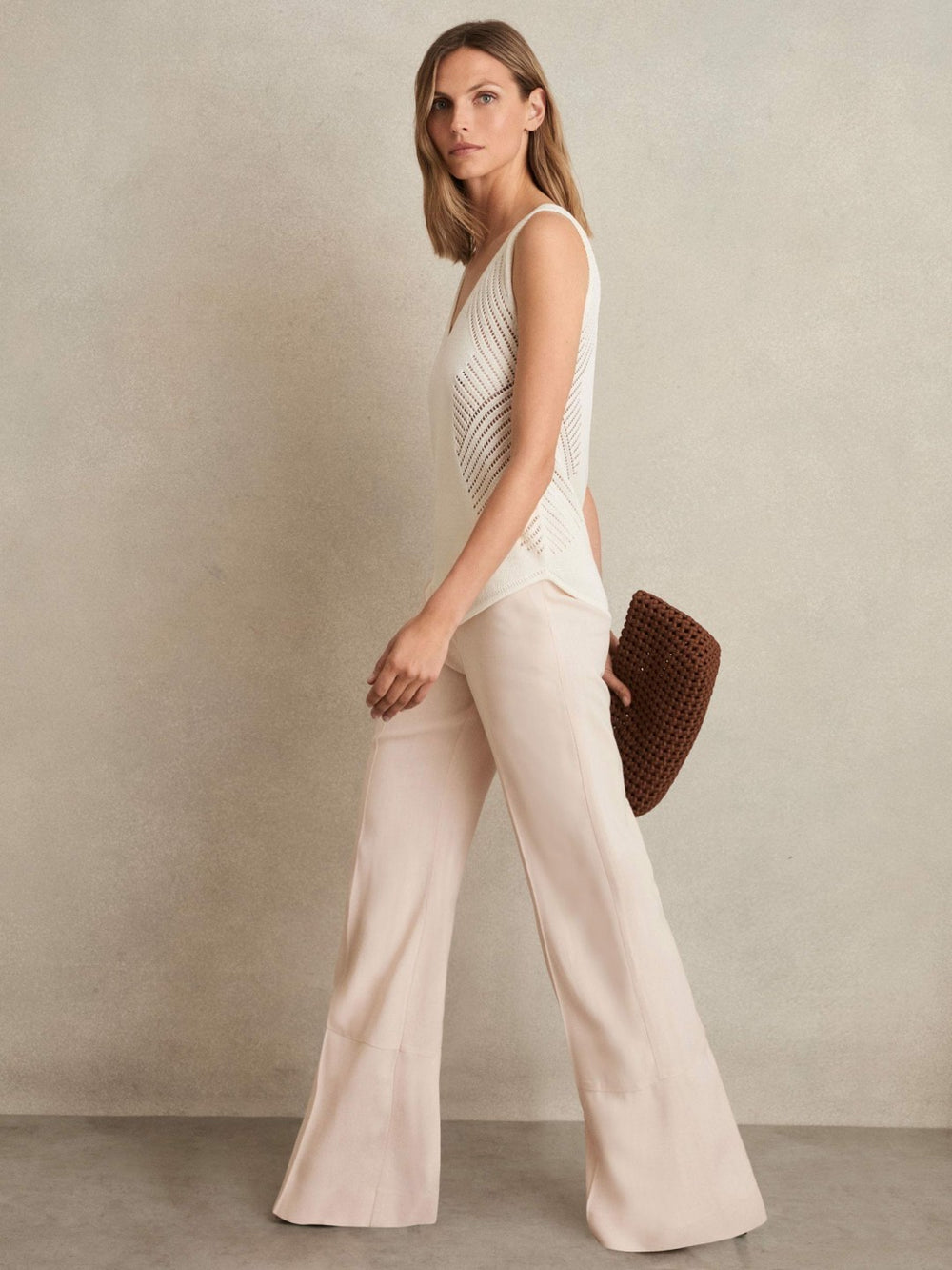 Petite Wide-Leg Suit Trousers Pink | Womens