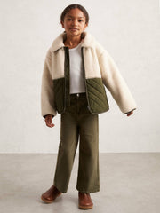 3-9 yrs Quilted Borg Jacket Ecru | Children