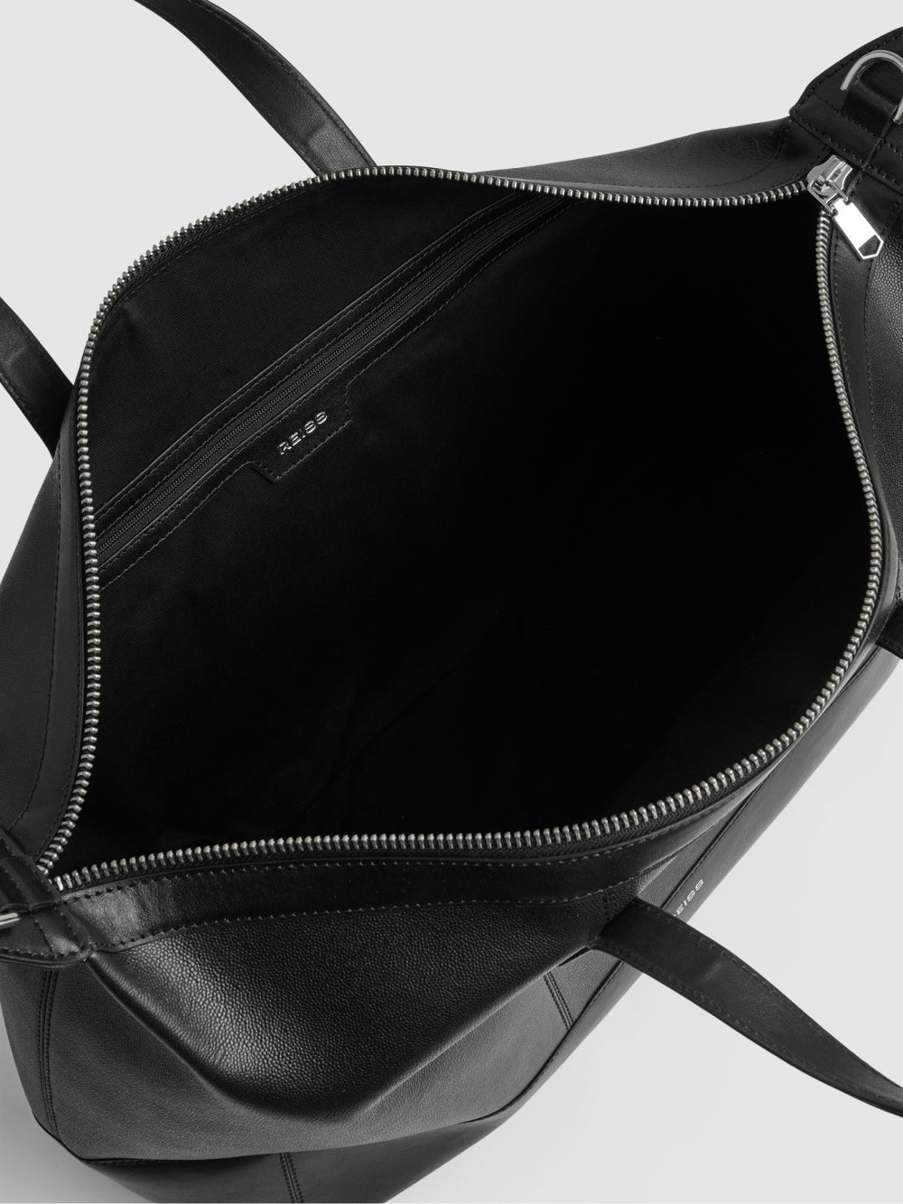 Micro-Grain Leather Holdall Black | Mens