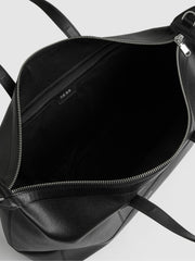 Micro-Grain Leather Holdall Black | Mens