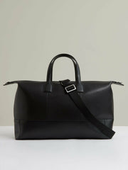 Micro-Grain Leather Holdall Black | Mens