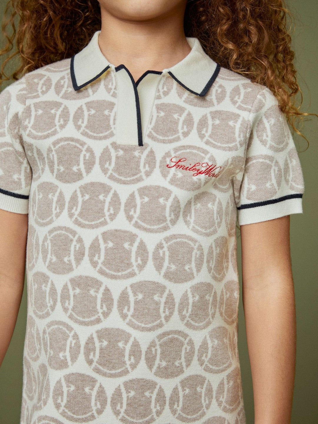 4-9 yrs SmileyWorld Knitted Polo Dress Off White | Children