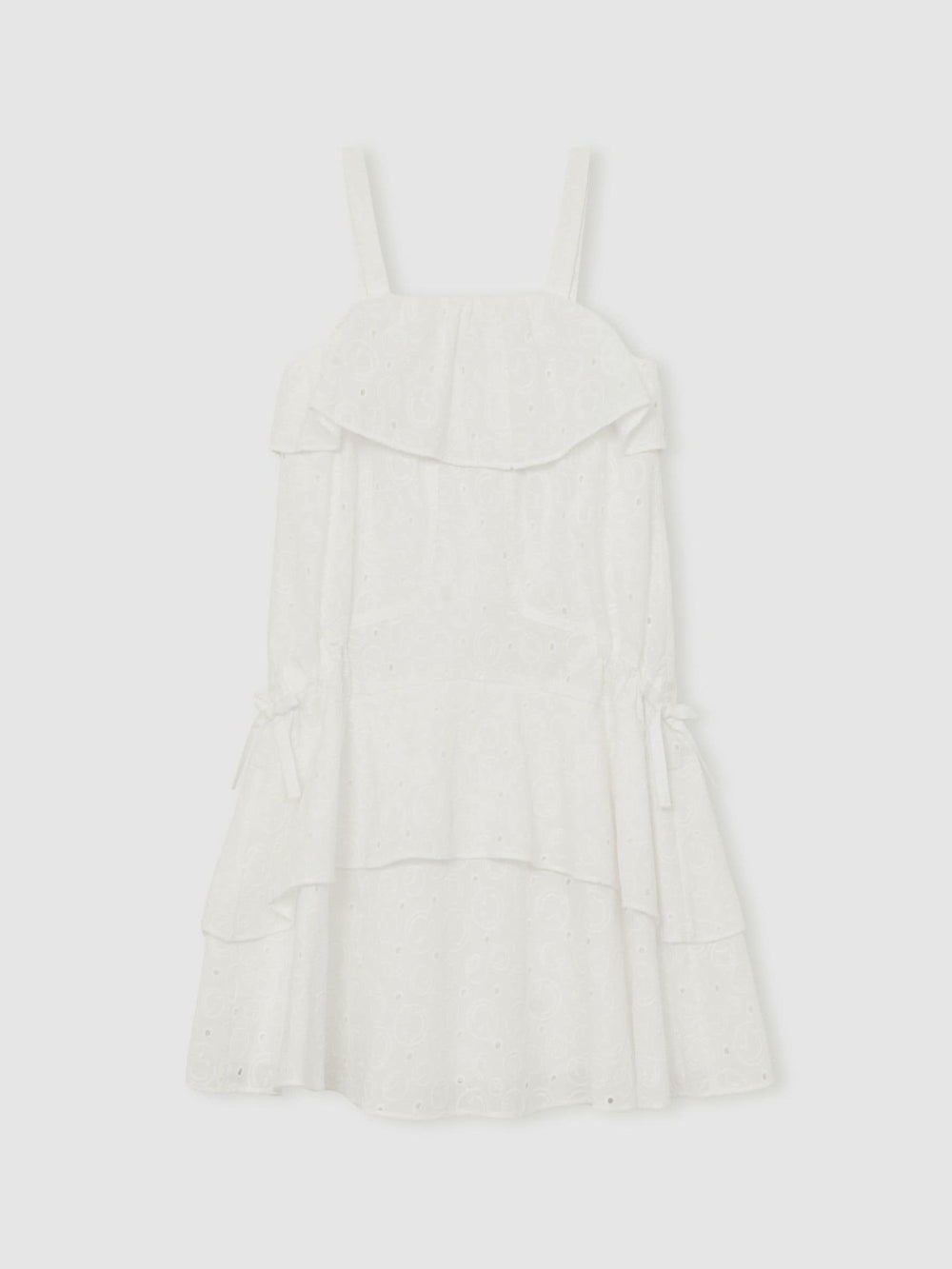 13-14 yrs SmileyWorld Broderie Logo Dress Ivory | Children
