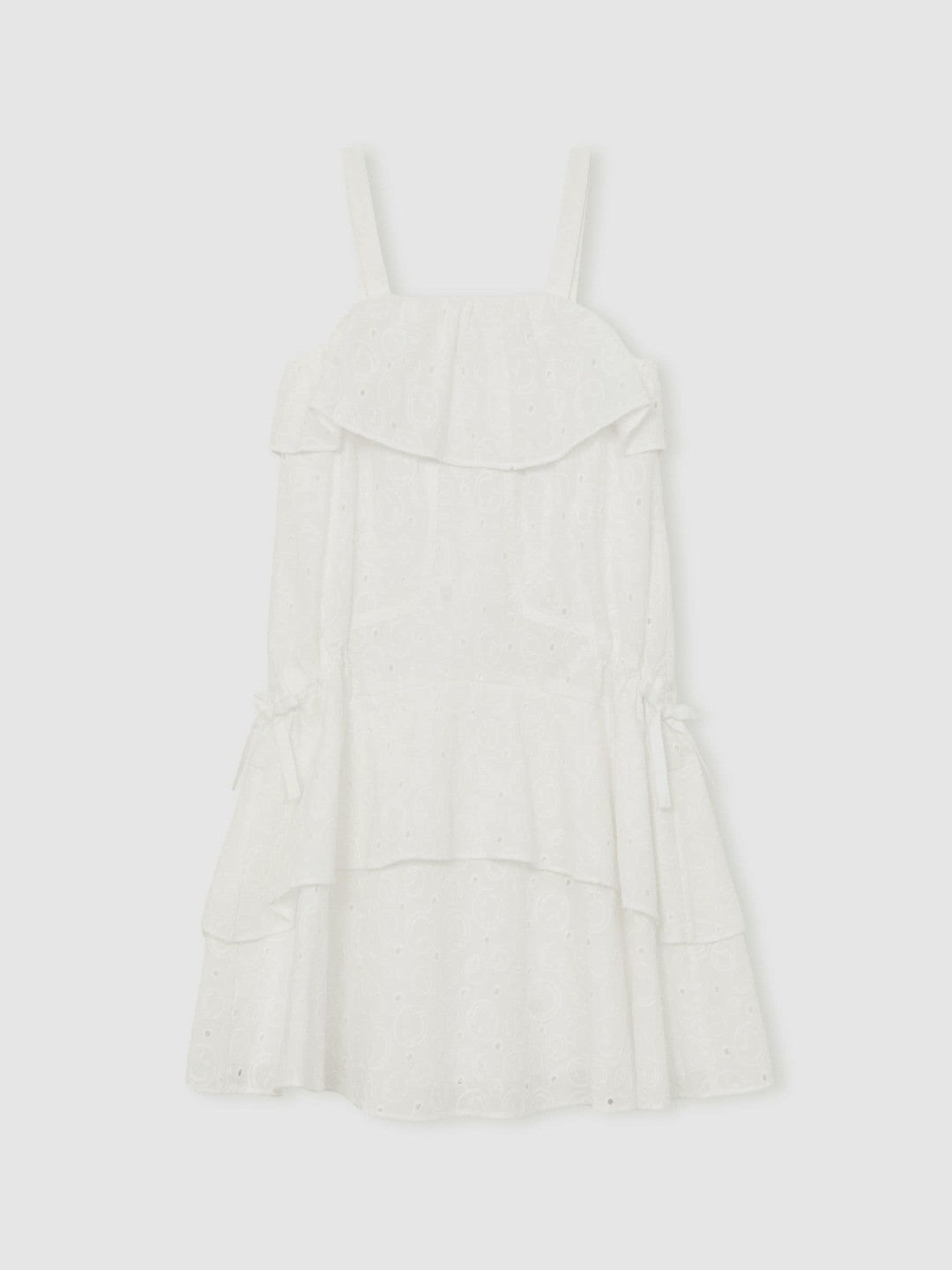13-14 yrs SmileyWorld Broderie Logo Dress Ivory | Children