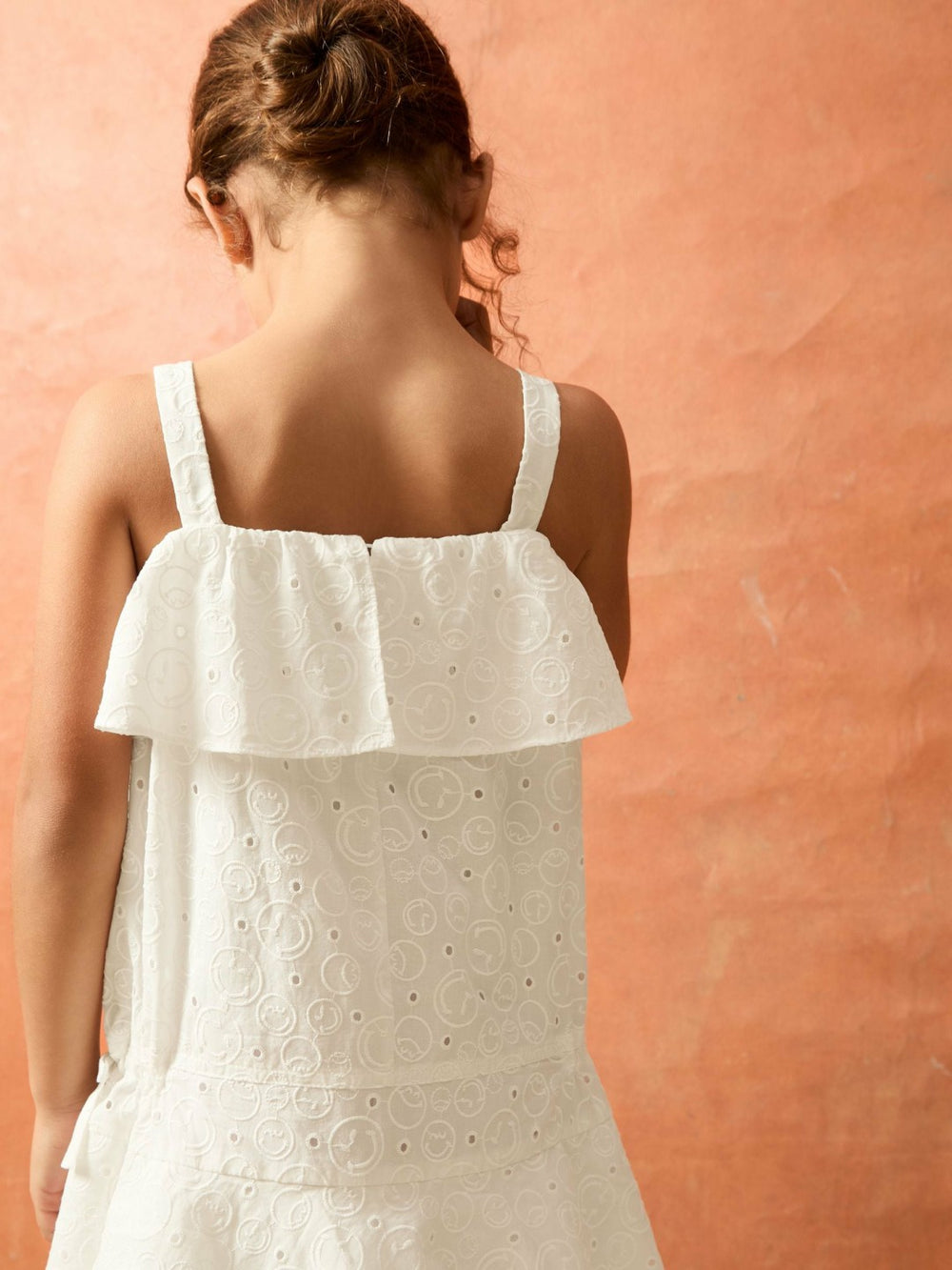 9-13 yrs SmileyWorld Broderie Logo Dress Ivory | Children
