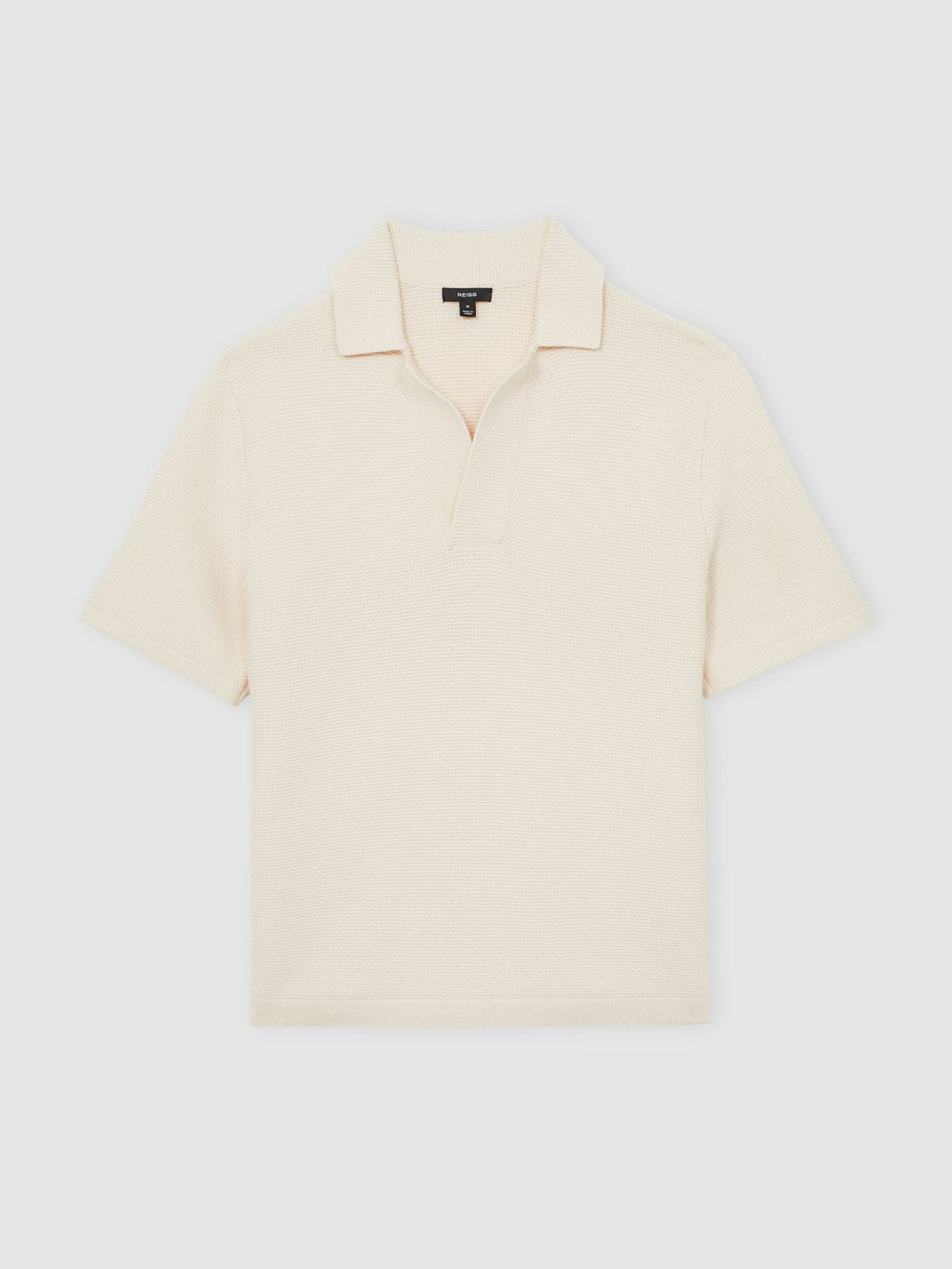 Oversize Textured Polo Shirt Cotton-Blend Off White | Mens