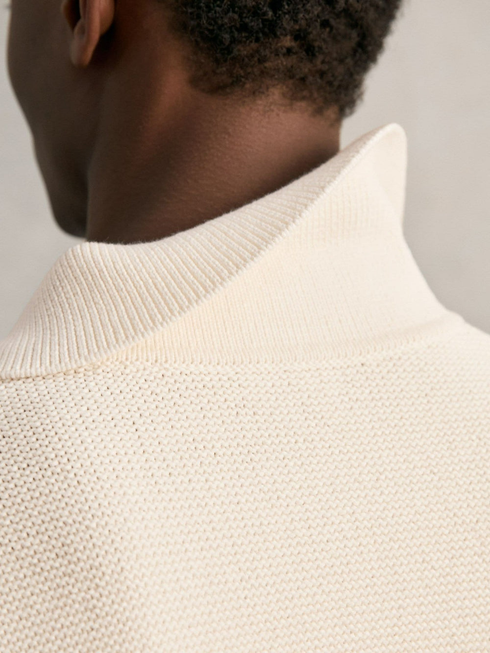Oversize Textured Polo Shirt Cotton-Blend Off White | Mens