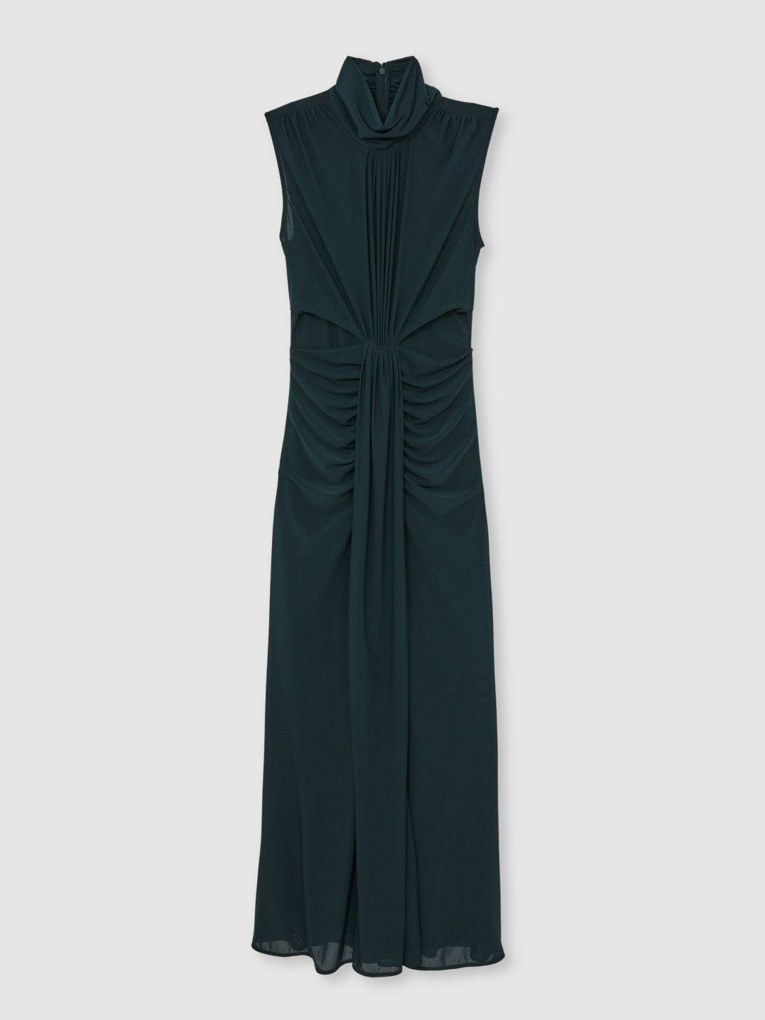 Sheer Ruched Maxi Dress Teal | Womens