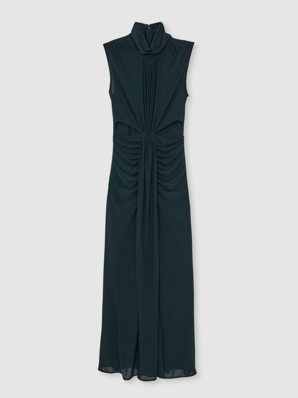 Sheer Ruched Maxi Dress Teal | Womens