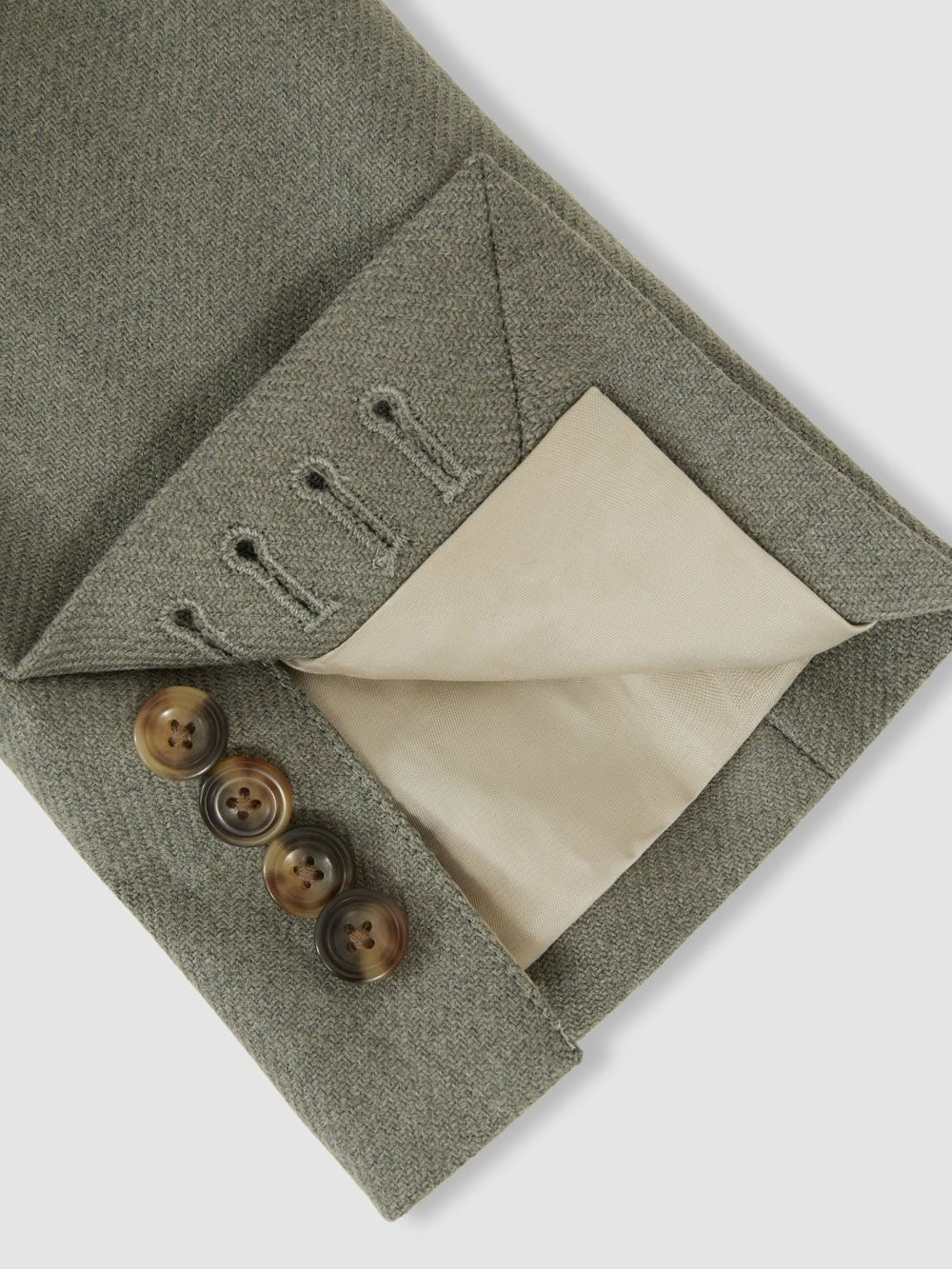 Wool-Blend Single-Breasted Blazer Slim-Fit Sage Green | Mens