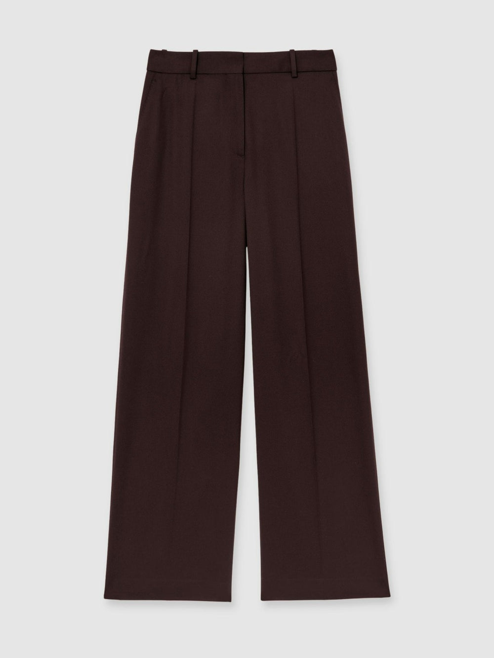 Petite Wool-Blend Wide-Leg Suit Trousers Aubergine | Womens