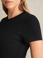 Stretch-Cotton Crew-Neck T-Shirt Black | Womens