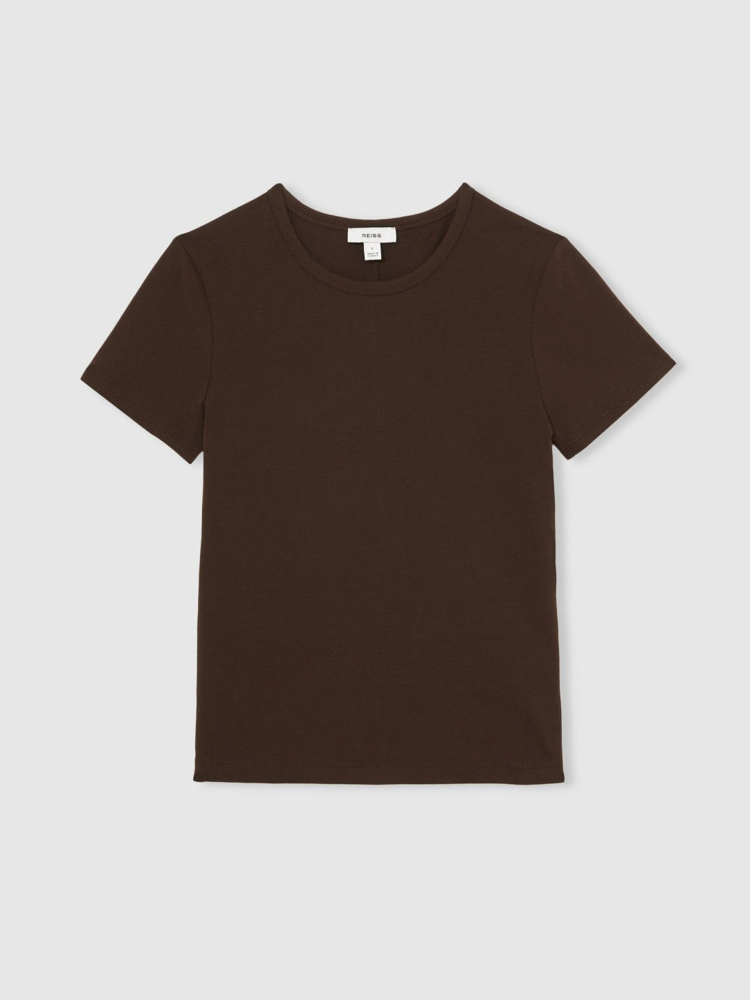 Stretch-Cotton Crew-Neck T-Shirt Chocolate Brown | Womens