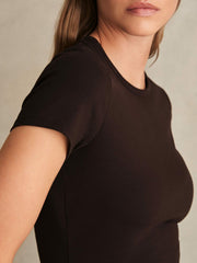 Stretch-Cotton Crew-Neck T-Shirt Chocolate Brown | Womens