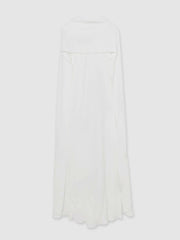 Crepe Cape Maxi Dress White | Womens