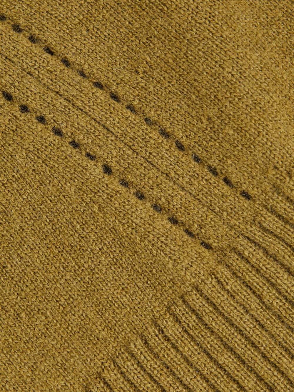 9-13 yrs Wool-Blend Open-Stitch Jumper with Cashmere Khaki Green | Children