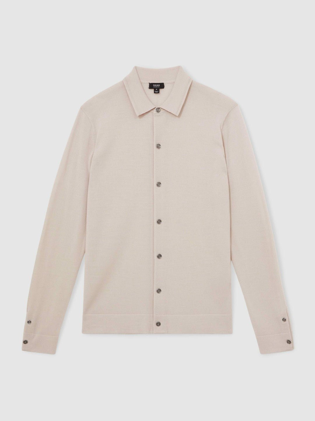 Merino Wool Button-Through Cardigan Beige | Mens