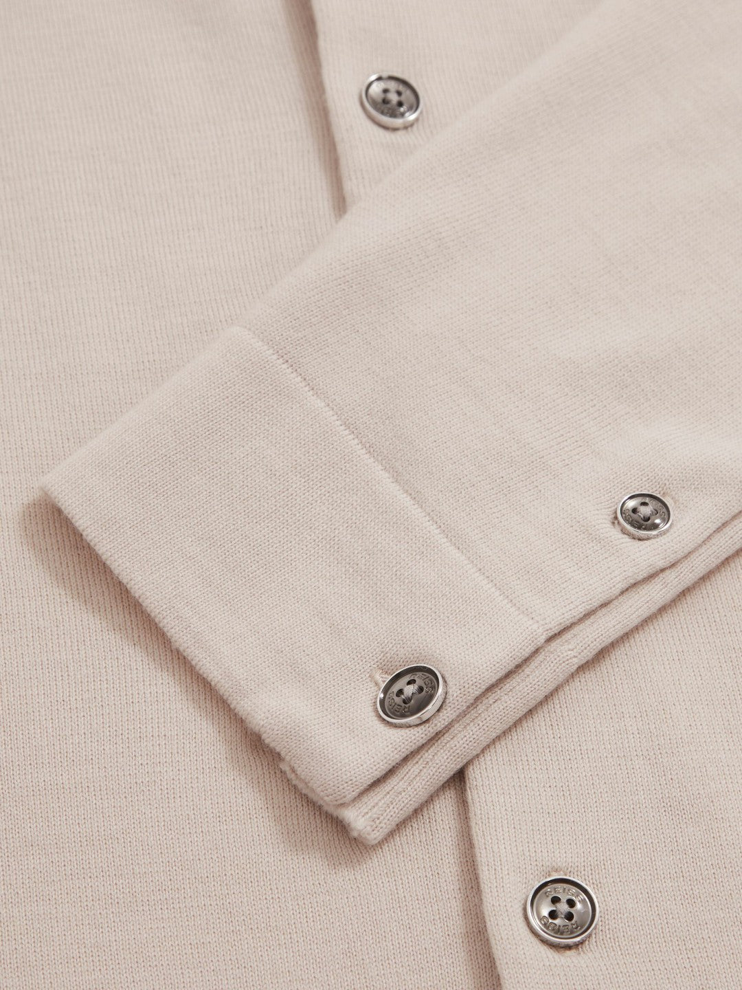 Merino Wool Button-Through Cardigan Beige | Mens