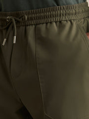 Drawstring Technical Cuffed Trousers Green | Mens