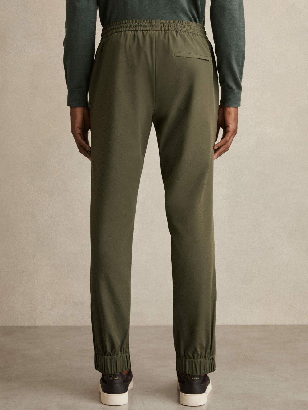 Drawstring Technical Cuffed Trousers Green | Mens