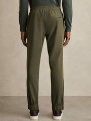 Drawstring Technical Cuffed Trousers Green | Mens