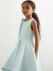 9-13 yrs Flower-Detail Fit-And-Flare Dress Blue | Children