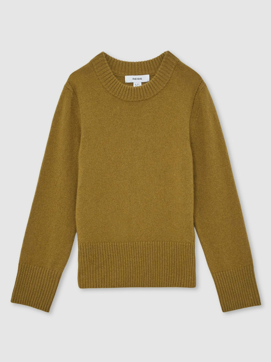 3-9 yrs Wool-Blend Open-Stitch Jumper with Cashmere Khaki Green | Children