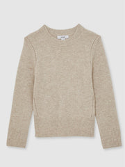 3-9 yrs Wool-Blend Open-Stitch Jumper with Cashmere Oatmeal | Children