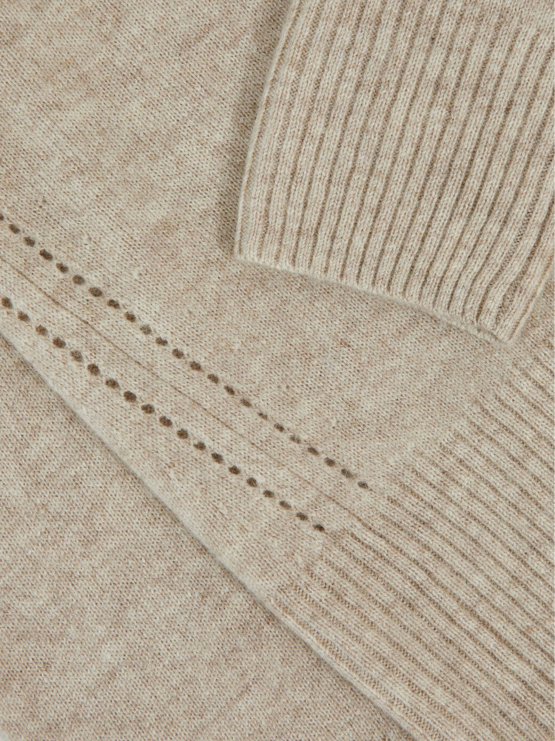 3-9 yrs Wool-Blend Open-Stitch Jumper with Cashmere Oatmeal | Children