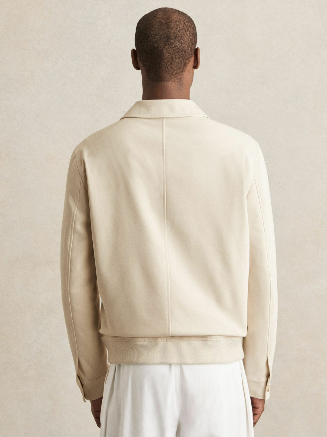 Cotton-Blend Button-Through Jacket Light Stone | Mens