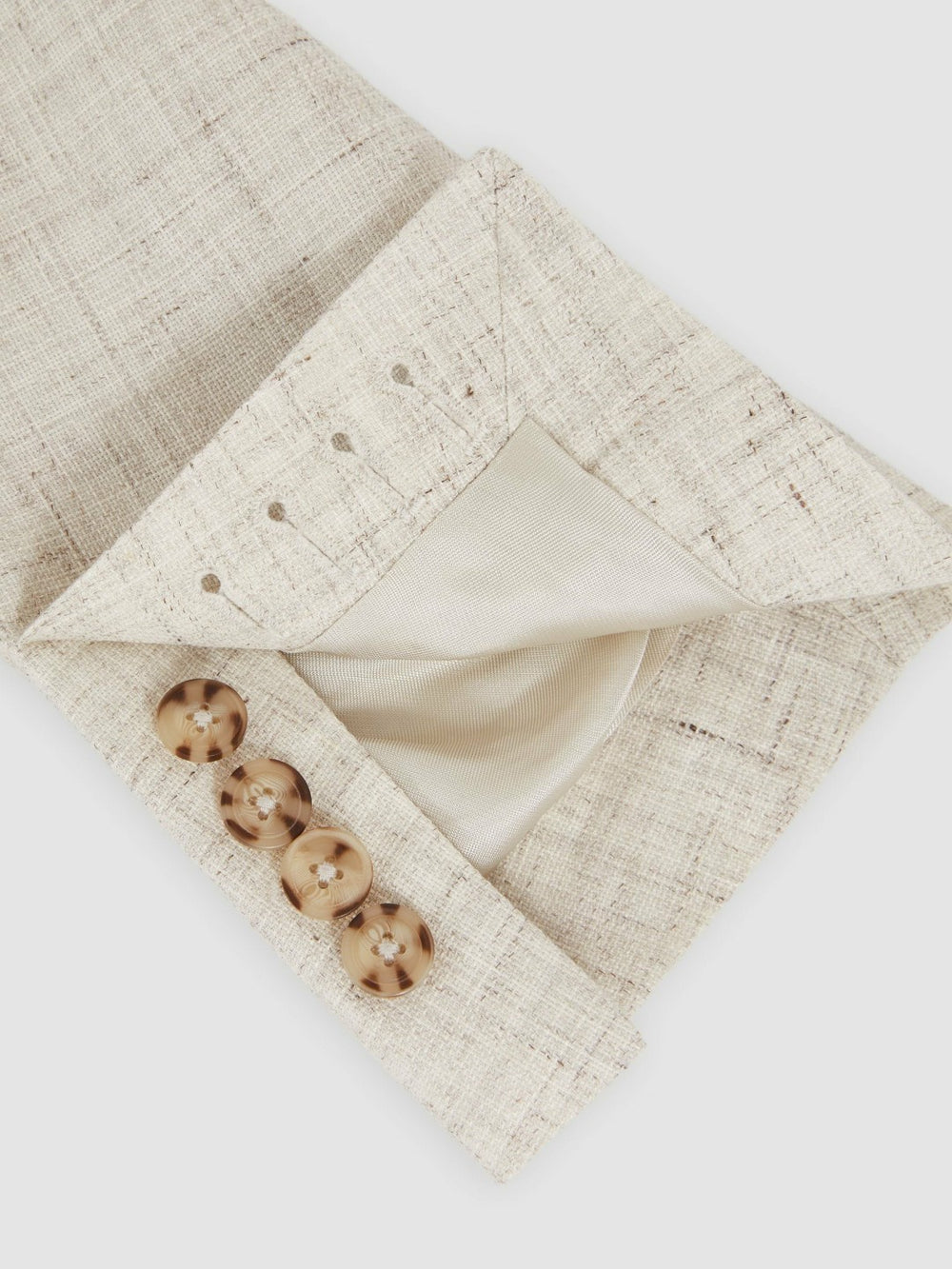Linen-Cotton Single-Breasted Suit Blazer Slim-Fit Stone | Mens