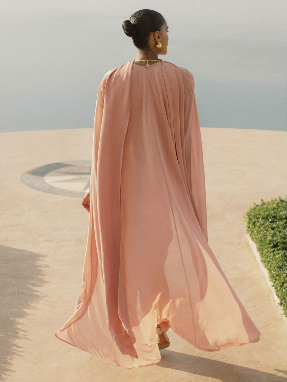 Wide-Leg Cape Jumpsuit Pink | Womens