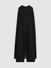 Wide-Leg Cape Jumpsuit Black | Womens