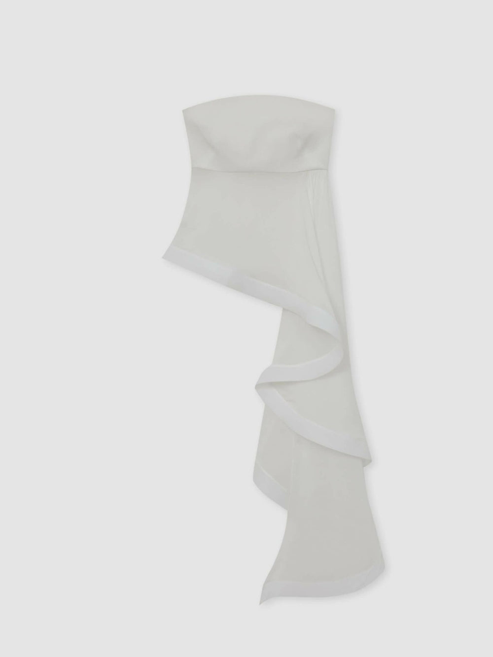Silk Asymmetric-Ruffle Bandeau Top Ivory | Womens