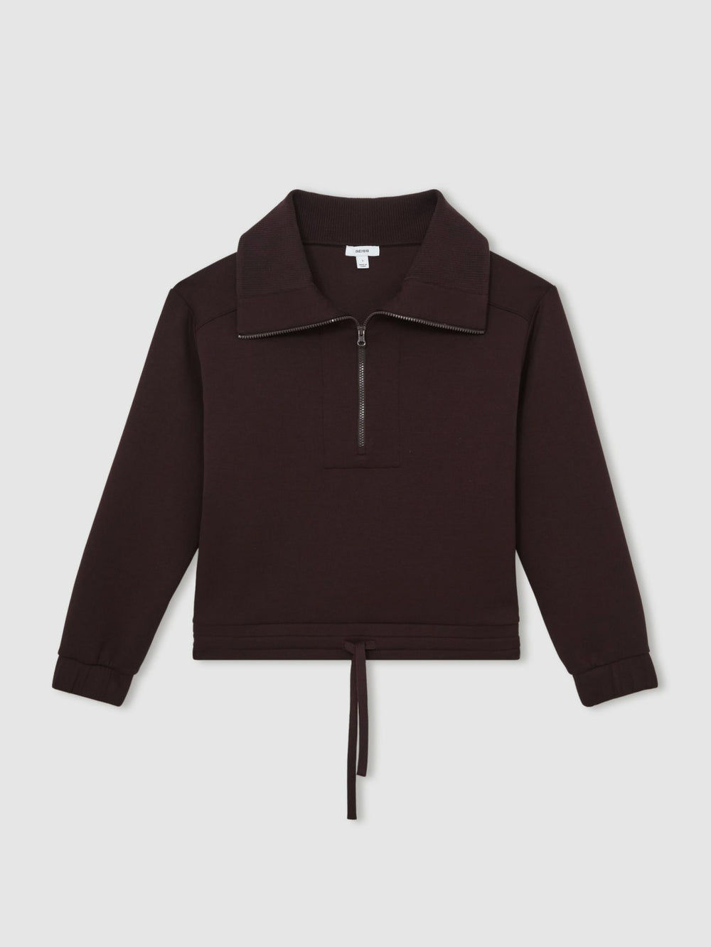 Interlock Half Zip Drawstring Hem Sweatshirt Plum | Womens