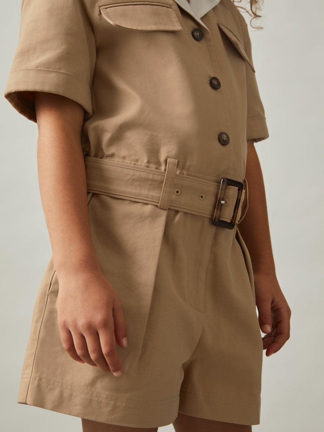 13-14 yrs Cotton-Lyocell Utility Playsuit Camel | Children